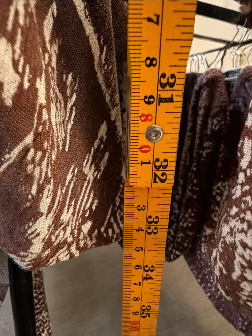 Romesa Women’s Brown Boho Mini Dress Ruched Tie Front Long Sleeve SZ M - Picture 7 of 9